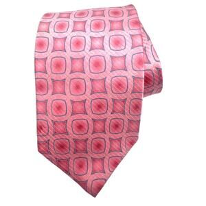 J. Z. Richards for Nordstrom Men's Silk Tie Pink Blue Geometric Made in USA